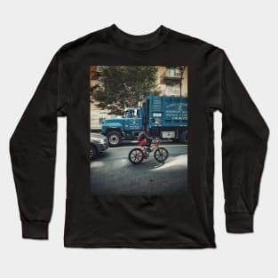 Harlem Biker Kid Manhattan Street New York City Long Sleeve T-Shirt